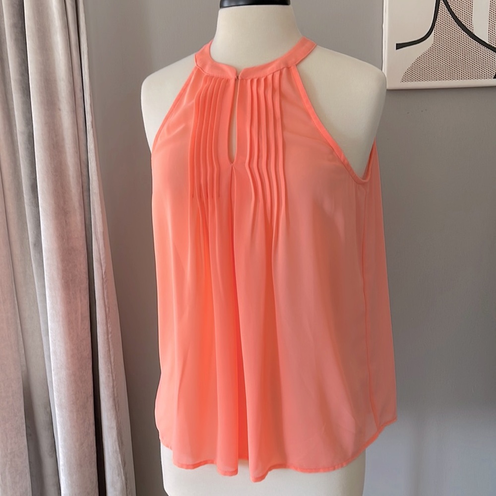 Ya Los Angeles melon boho halter swing blouse M